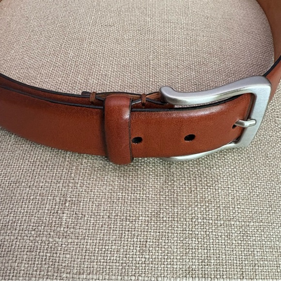 MARA GIORDANI Leather Belt Medium Brown Made it Italy size 34 quiet luxury - Picture 1 of 11